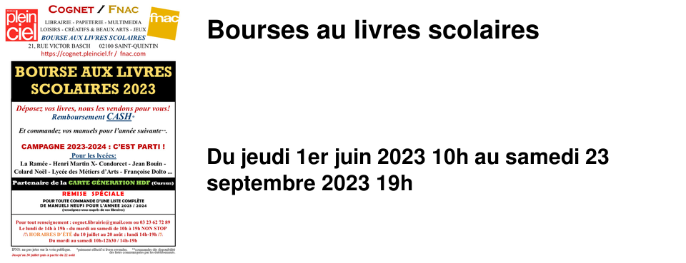 Bourses au livres scolaires